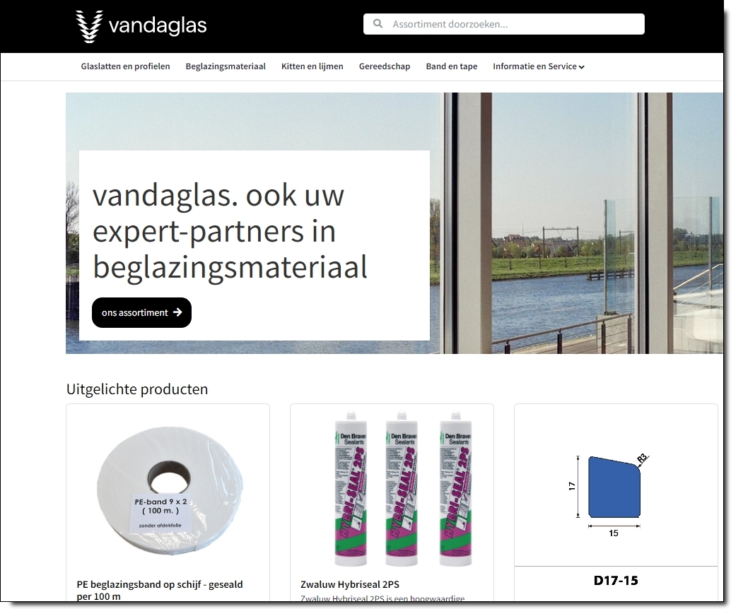 vandaglas bv | webshop beglazingsmaterialen