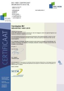 Vandaglas behaalt ISO 9001 & ISO 14001 certificeringen