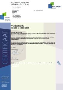 Vandaglas behaalt ISO 9001 & ISO 14001 certificeringen