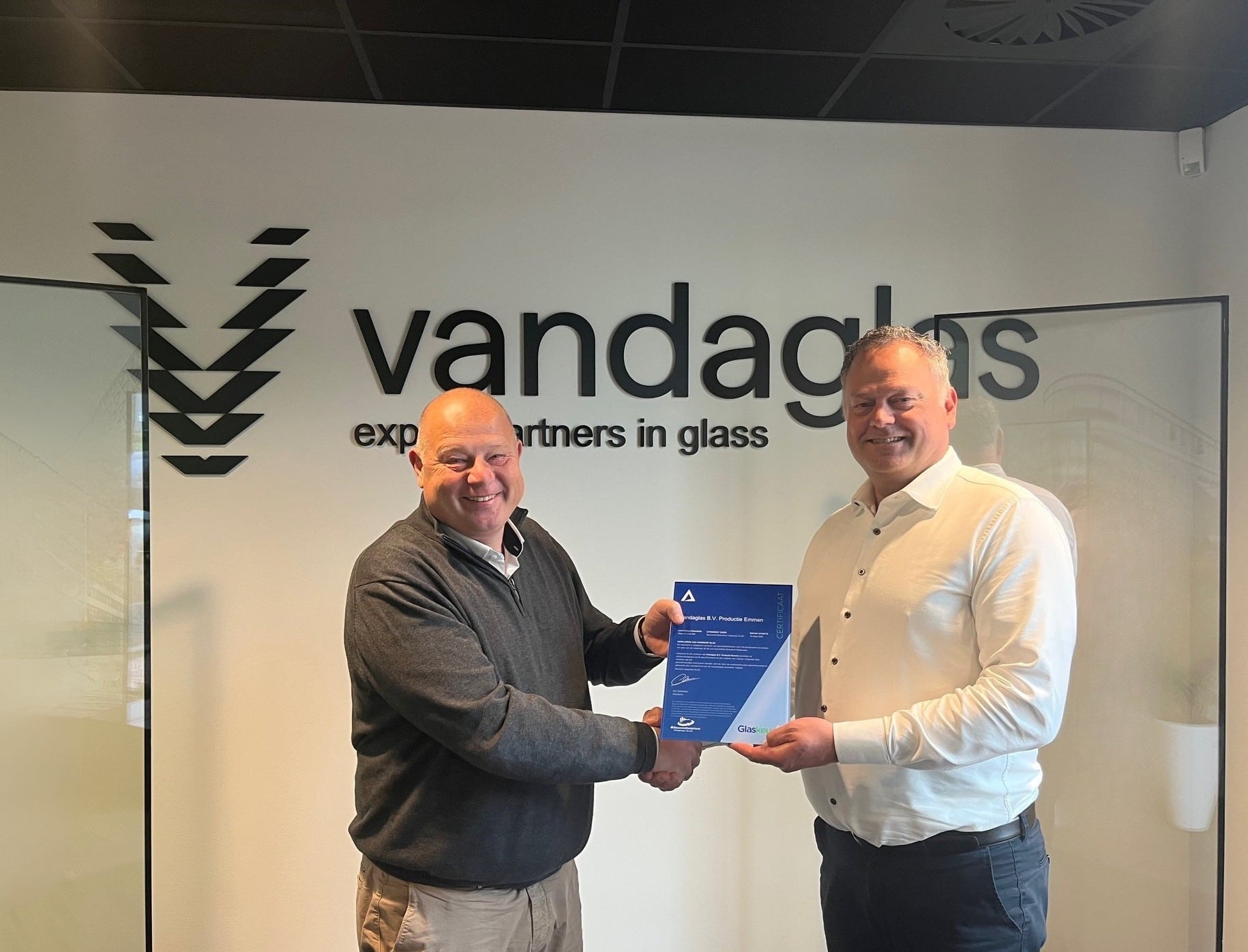 Vandaglas behaalt Glaskeur certificaat